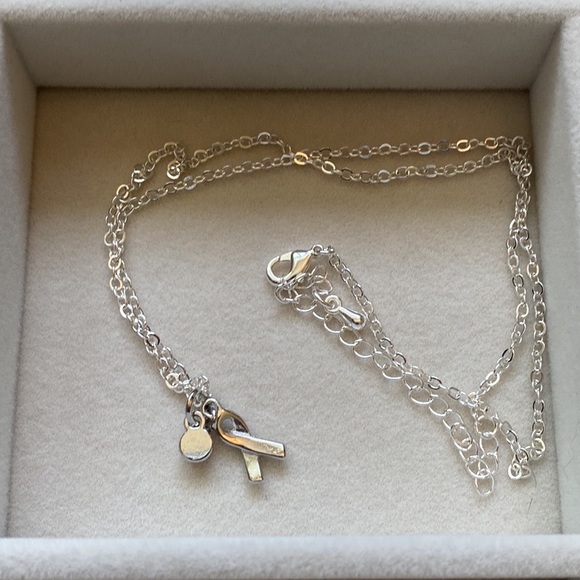 Handmade Silver Breast Cancer Pink Charm Necklace - Picture 9 of 15